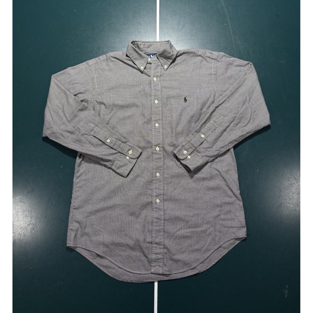 Vintage Ralph Lauren Yarmouth Dress Shirt Men's 15 32/33 Houndstooth Button Down